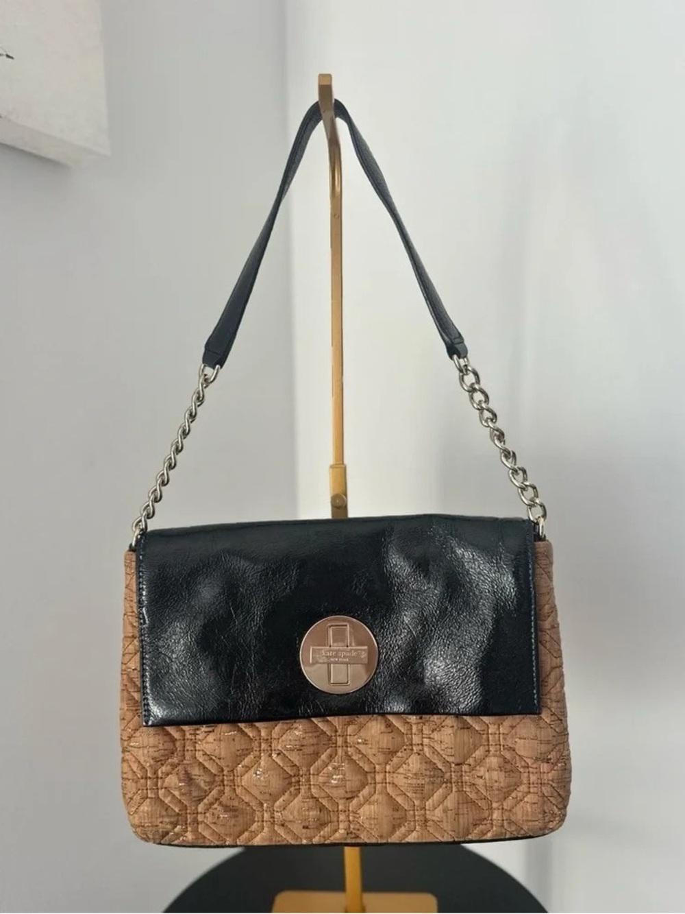 Kate Spade Quilted Cork and Patent Leather Handbag